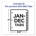 Office Jansan | Avery 11307 11 in. x 8.5 in. 12-Tab Preprinted Laminated Jan. to Dec. Tab Dividers with Gold Reinforced Binding Edge - Buff (1-Set) image number 6