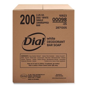 Dial Professional 2.5 oz. Unwrapped Antibacterial Deodorant Bar Soap - lean Fresh Scent (200/Carton)