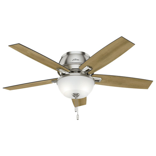 Ceiling Fans | Hunter 53344 52 in. Donegan Brushed Nickel Ceiling Fan with Light image number 0
