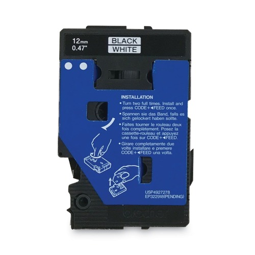 Office Jansan | Brother P-Touch TC20 0.5 in. x 25.2 ft. TC Tape Cartridges for P-Touch Labelers - Black on White (2/Pack) image number 0