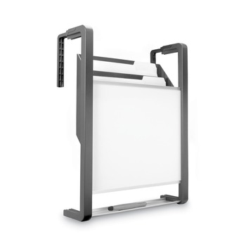 Quartet Three-Pocket Hanging File Pocket with Dry Erase Board - Letter, Black