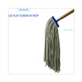 Mops | Boardwalk BWKCM22024 24 oz. Lie-Flat Head Cotton Fiber Mop Heads - White (12/Carton) image number 6
