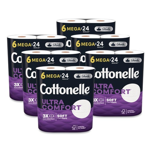 Toilet Paper | Cottonelle 55707 Ultra ComfortCare 2-Ply Septic Safe Soft Tissue Toilet Paper - White (36/Carton) image number 0