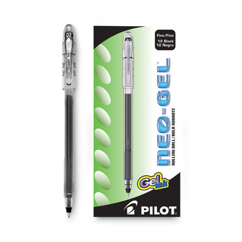 Pens | Pilot 14001 Neo-Gel Fine 0.7 mm Gel Pen - Black Ink/Black Barrel (1-Dozen) image number 0