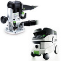 Plunge Base Routers | Festool OF 1010 EQ Plunge Router with CT 26 E 6.9 Gallon HEPA Mobile Dust Extractor image number 0