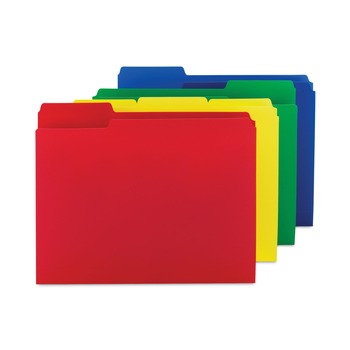 Smead 0.75 in. Expansion Top Tab Letter Size Poly Colored File Folders - Assorted Colors (12/Pack)