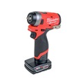 Impact Wrenches | Milwaukee 2552-22 M12 FUEL Brushless Lithium-Ion 1/4 in. Cordless Stubby Impact Wrench Kit with (1) 2 Ah and (1) 4 Ah Batteries image number 1