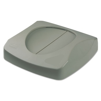 Rubbermaid Commercial FG268988GRAY 16 in. x 16 in. x 4 in. Untouchable Square Swing Top Lid - Gray