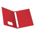 Office Jansan | Oxford 57711 11 in. x 8.5 in. 0.5 in. Capacity Twin-Pocket Folders with 3 Fasteners - Red (25/Box) image number 0