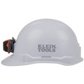 Hard Hats | Klein Tools 60107 Non-Vented Cap Style Hard Hat with Headlamp - White image number 3