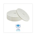 Cleaning Cloths | Boardwalk BWK4020NAT 20 in. Diameter Burnishing Floor Pads - Natural White (5/Carton) image number 3