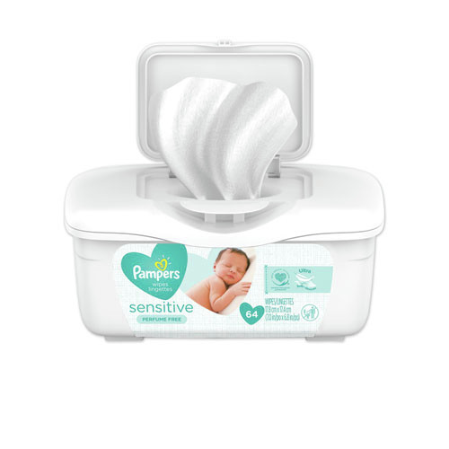 Cleaners & Chemicals | Pampers 19505EA Sensitive Cotton Baby Wipes - White, Unscented image number 0