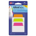 Dividers & Tabs | Avery 74756 2 in. x 1.5 in. 1/5-Cut Standard Ultra Tabs Repositionable Tabs - Assorted Neon Colors (48/Pack) image number 0