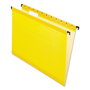 Pendaflex 6152 1/5 YEL 1/5-Cut Tabs SureHook Hanging Folders - Letter Size, Yellow (20/Box)