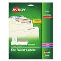 Office Jansan | Avery 05266 0.66 in. x 3.44 in. Permanent TrueBlock File Folder Labels with Sure Feed Technology - White (30/Sheet, 25 Sheets/Pack) image number 0