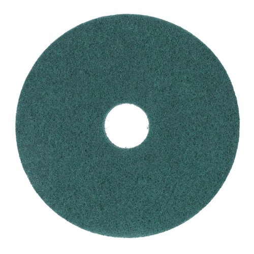 Office Jansan | Boardwalk BWK4013GRE 13 in. Diameter Heavy-Duty Scrubbing Floor Pads - Green (5/Carton) image number 0
