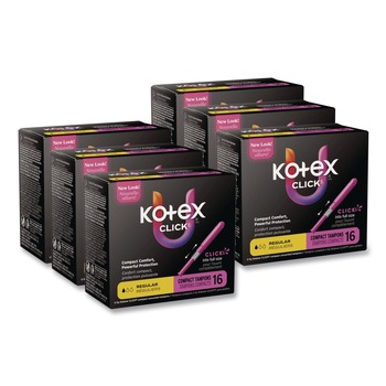 Kimberly-Clark U by Kotex Regular Click Compact Tampons (8 Packs/Carton)