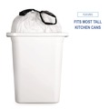 Trash Bags | Boardwalk BWK1DK100 13 Gallon 0.8 mil. Drawstring Kitchen Bags - White (50 Bags/Roll, 2 Rolls/Carton) image number 6