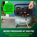 Portable Air Compressors | Metabo HPT EC914SM THE TANK 1.3 HP 6 Gallon Portable Pancake Air Compressor image number 3