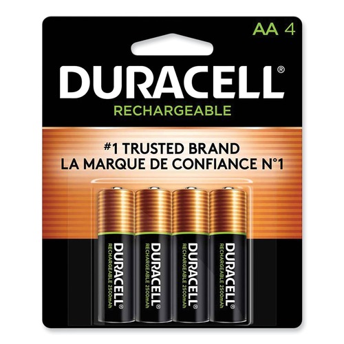  | Duracell DX1500B4N Rechargeable StayCharged NiMH AA Batteries (4/Pack) image number 0