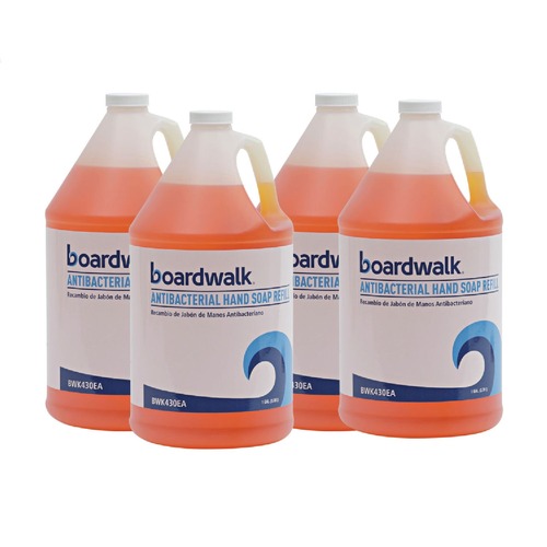 Hand Soaps | Boardwalk 1887-04-GCE00 1 Gallon Bottle Clean Scent Antibacterial Liquid Soap (4/Carton) image number 0