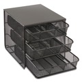 Desktop Organizers | Safco 3275BL 11.5 in. x 8.25 in. x 8.25 in. 7 Compartments 3 Drawer Hospitality Organizer - Black image number 2