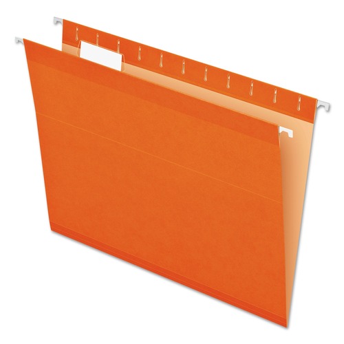  | Pendaflex 04152 1/5 ORA 1/5-Cut Tabs Colored Reinforced Hanging Letter Folders - Orange (25/Box) image number 0