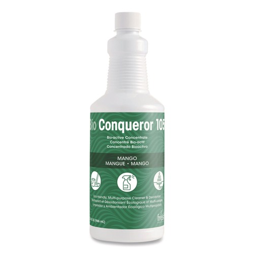 Cleaning & Janitorial Supplies | Fresh Products 105Q-F-000I012M-04 32 oz. Bio Conqueror 105 Enzymatic Odor Counteractant Concentrate - Mango (12/Carton) image number 0