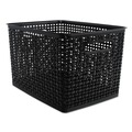 Office Jansan | Advantus 40328 13.88 in. x 10.5 in. x 8.75 in. Weave Bins - Black (2/Pack) image number 1
