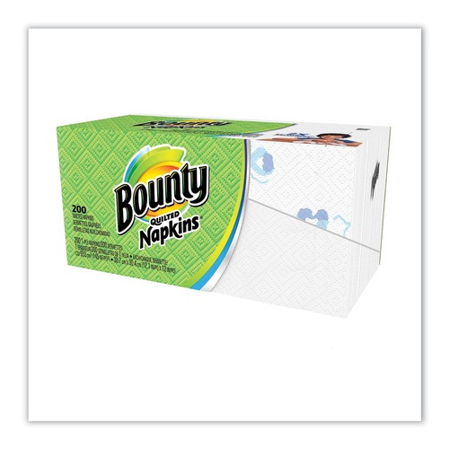 Paper Towels and Napkins | Bounty 34885PK 1-Ply 12-1/10 in. x 12 in. Quilted Napkins - Assorted Print/White (200/Pack) image number 0