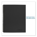 Office Jansan | Cambridge 06672 9.5 in. x 6.63 in. Sheets 1-Subject Wide/Legal Rule Wirebound Business Notebook - Black Linen Cover image number 2