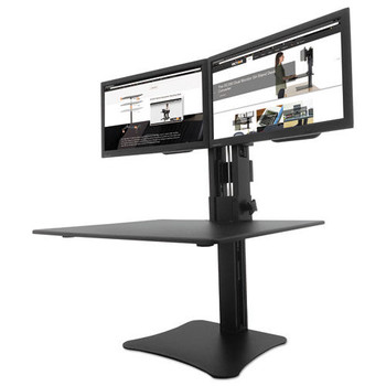 Victor High Rise 28 in. x 23 in. x 10.5 in. to 15.5 in. Dual Monitor Standing Desk Workstation - Black
