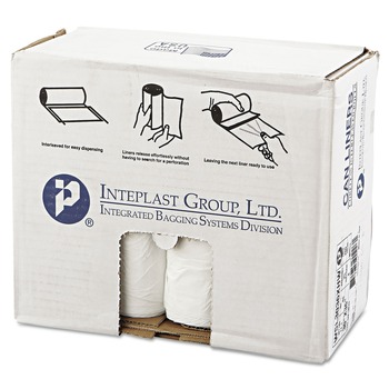 Inteplast Group 30 Gallon.8 mil 30 in. x 36 in. Low Density Can Liner - White (200/Carton)