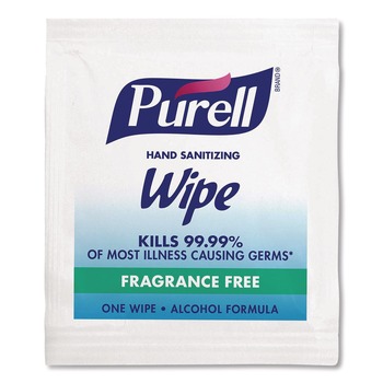 PURELL 9021-1M 5 in. x 7 in. Individually Wrapped Unscented Premoistened Sanitizing Hand Wipes - White (1000/Carton)