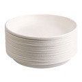 Food Trays, Containers, and Lids | Eco-Products EP-SCR9NFA 34.1 oz 9 x 9 x 1.25 Vanguard Worldview Renewable and Compostable Sugarcane Take-Out Containers - White (400/Carton) image number 10