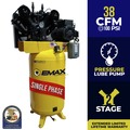 Stationary Air Compressors | EMAX EI10V080V1 10 HP 80 Gallon 2-Stage 1-Phase Industrial V4 Pressure Lubricated Solid Cast Iron Pump 38 CFM @ 100 PSI image number 1