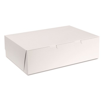 SCT 14 in. x 10 in. x 4 in. Non-Window Paper Bakery Boxes - White (100/Carton)