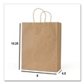 Food Service | Inteplast Group KRFTW8410 Get Reddi 8 in. x 4.5 in. x 10.25 in. No. 60 Basis Weight Twisted Rope Handles Pulse Size Paper Bags - Brown (250/Carton) image number 2