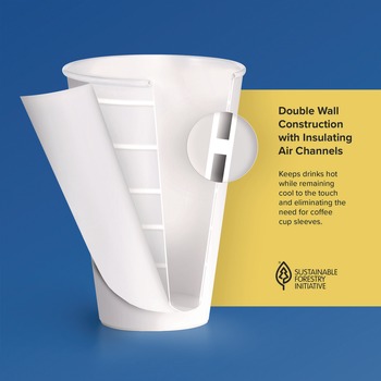 SOLO DWTG16W Thermoguard 16 oz Sustainable Forest Print Insulated Paper Hot Cups - White (600/Carton)