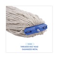 Mops | Boardwalk BWKCM22024 24 oz. Lie-Flat Cotton Fiber Mop Heads - White (12/Carton) image number 7