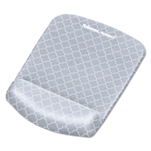 Office Furniture Accessories | Fellowes Mfg Co. 9549701 PlushTouch 7.25 in. x 9.38 in. Mouse Pad with Wrist Rest - Lattice Design image number 0