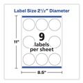 Office Jansan | Avery 22830 2.5 in. Diameter Print-to-the Edge Labels with SureFeed - Round Glossy White (90/Pack) image number 1