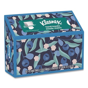 Kleenex 38586 8 in. x 9.1 in. 1-Ply Everyday Hand Towels - White (60/Box)
