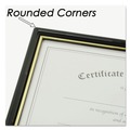 Office Jansan | NuDell 11880 8.5 in. x 11 in. Insert EZ Mount Document Frame with Trim Accent and Plastic Face - Black/Gold image number 4