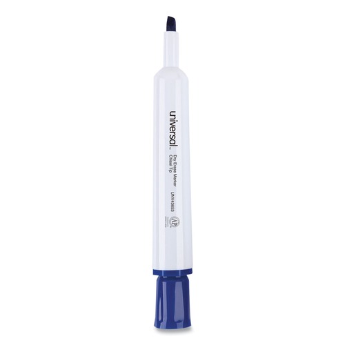Universal UNV43653 Broad Chisel Tip Dry Erase Marker - Blue (1 Dozen) image number 0