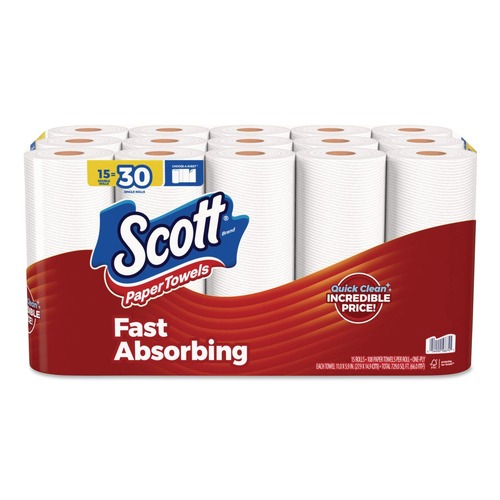 Cleaning & Janitorial Supplies | Scott 56674 Choose-A-Sheet 7.31 in. x 11 in. 1-Ply Kitchen Roll Paper Towels - White (30/Carton) image number 0
