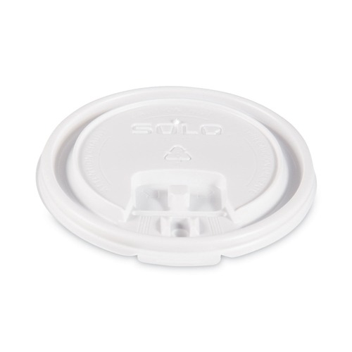 Cups and Lids | SOLO LB3101-00007 Lift Back and Lock Tab Lids for 10 oz. Cups - White (1000/Carton) image number 0