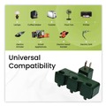 Office Electronics & Batteries | GoGreen Power GG-03431GN 3-Outlet Tri Tap Adapter with Covers, 3 Outlets, Green image number 2