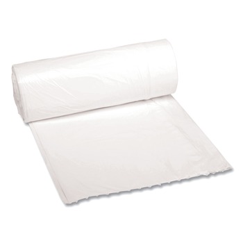 TRASH BAGS | Boardwalk H4823LWKR01 24 in. x 23 in. 10 gal. 0.4 mil. Low-Density Waste Can Liners - White (25 Bags/Roll, 20 Rolls/Carton)