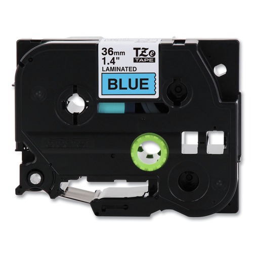 Brother P-Touch 1.4 in. x 26.2 ft. TZe Standard Adhesive Laminated Labeling Tape - Black on Blue
